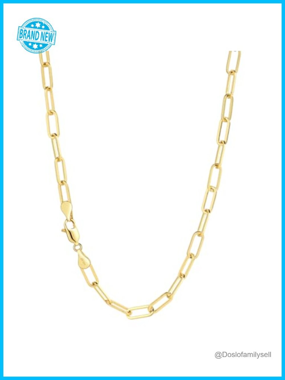 14K Gold Filled Paperclip Chain Necklace 4mm Lobster Clasp Layering